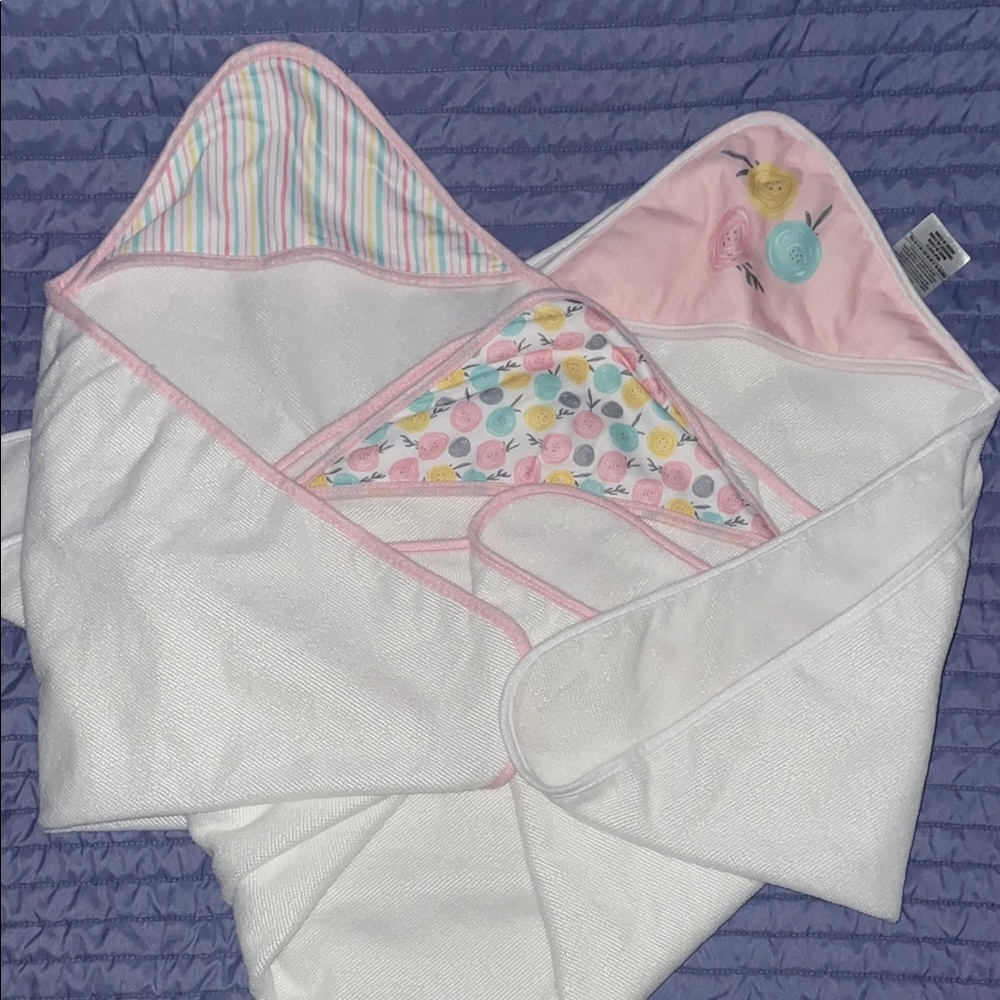 Baby Hooded Towel with Pastel Accents